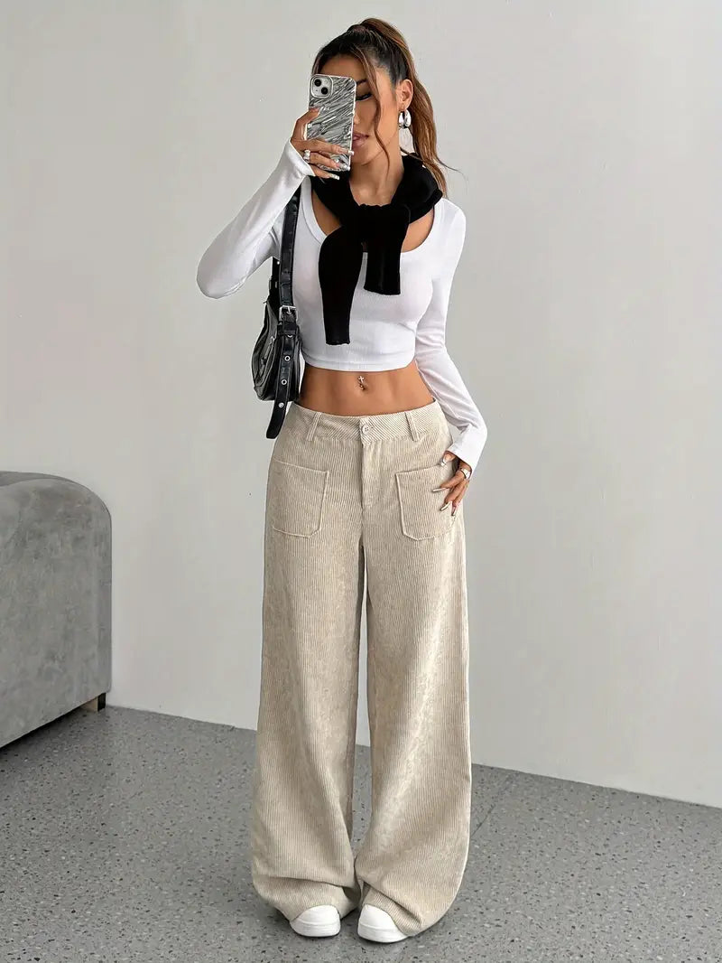 Makara – Pantaloni a cordoncino con gamba larga