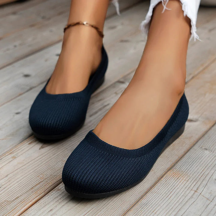 Damen Ballerinas aus Strick – Bequeme Slipper mit runder Spitze & flacher Sohle