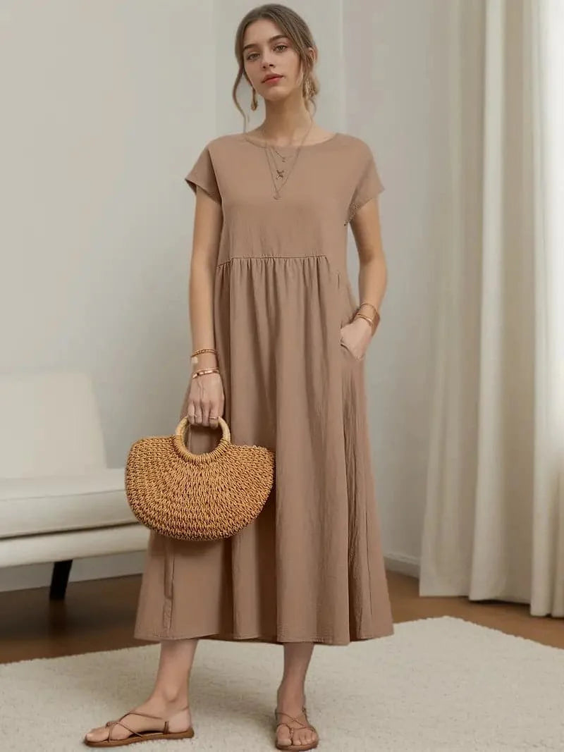 Robe Midi Classique – Élégance et Confort au Quotidien