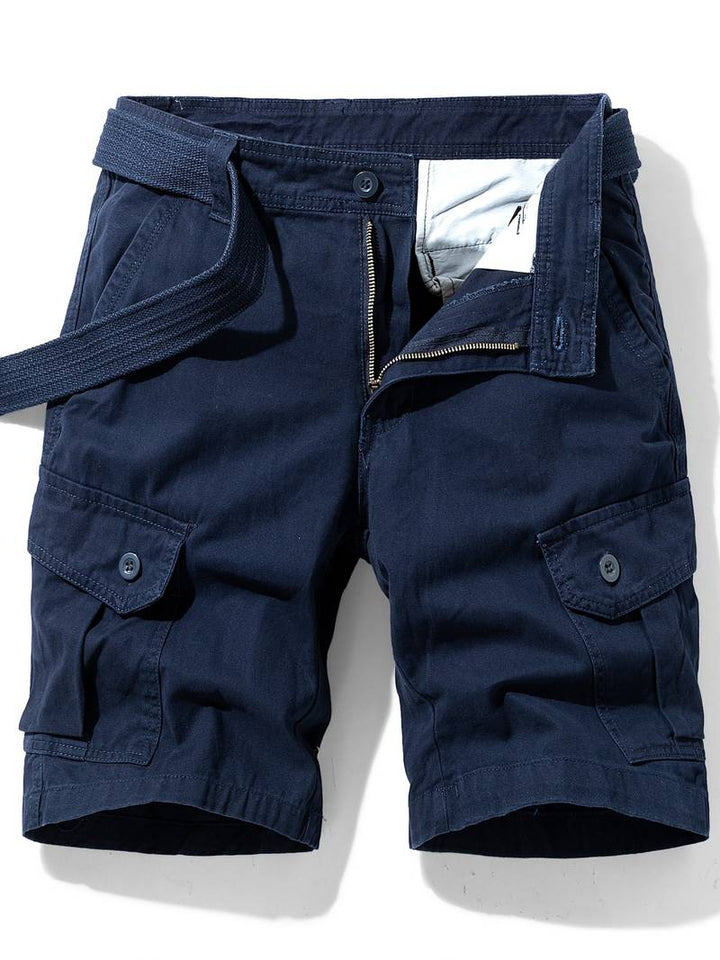 Shorts cargo homme avec ceinture – Pantalon de loisirs fonctionnel avec poches latérales & fermeture éclair pour l'été & l'extérieur