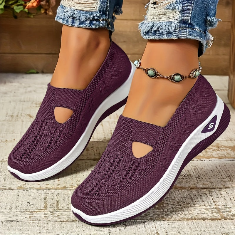 Stylish Lightweight Knit Cut-Out Sneakers for Women | Perfect for casual days