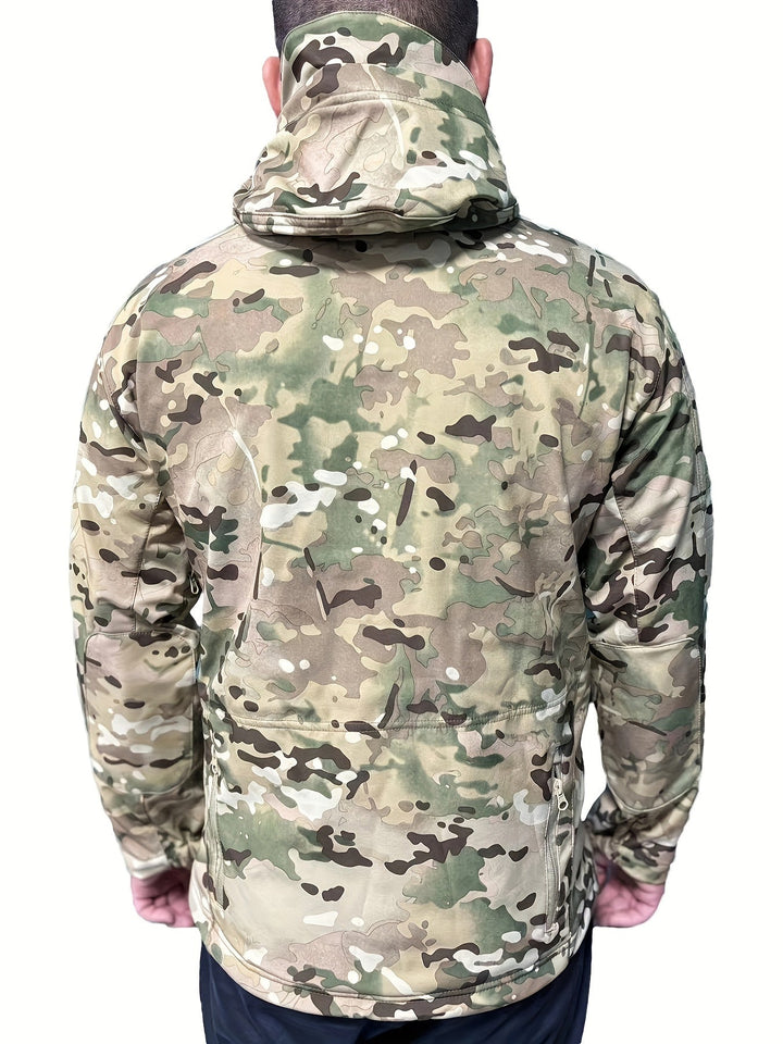 Veste de plein air tactique à capuche avec poches zippées sécurisées pour hommes | Parfait pour les activités de plein air