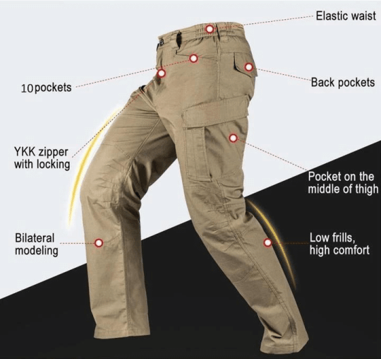 Olympia - Pantalon cargo tactique - Classique - Confortable - Pour diverses utilisations pour hommes