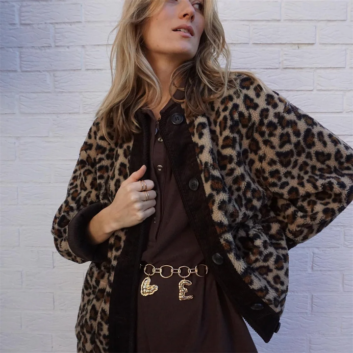 Octavia - giacca con scollo rotondo in motivo leopardato