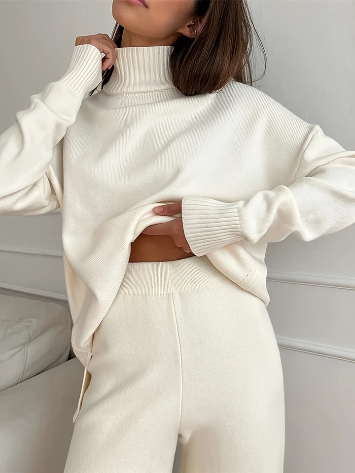 Ensemble décontracté pull uni et tricoté pour femmes | Parfait pour les vêtements de loisirs