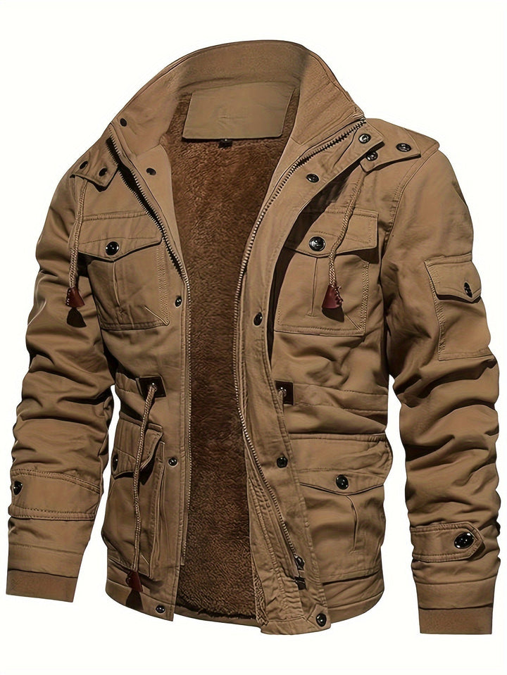 Veste cargo à capuche en polaire chaude tactique pour hommes | Parfaite pour les activités de plein air