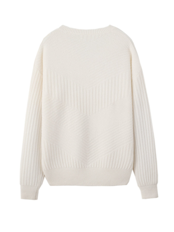 Ausschnitt V-Ausschnitt-Wollpullover aus 100% Wolle und einfarbigem Design Pullover Damen | Perfekt für jeden Tag