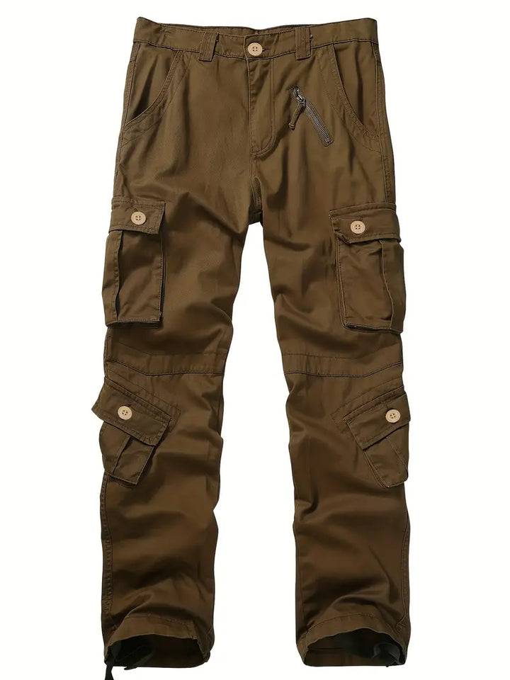 Pantalon cargo homme avec ceinture – Pantalon de loisirs multifonction avec poches et cordon de serrage pour extérieur, travail et quotidien