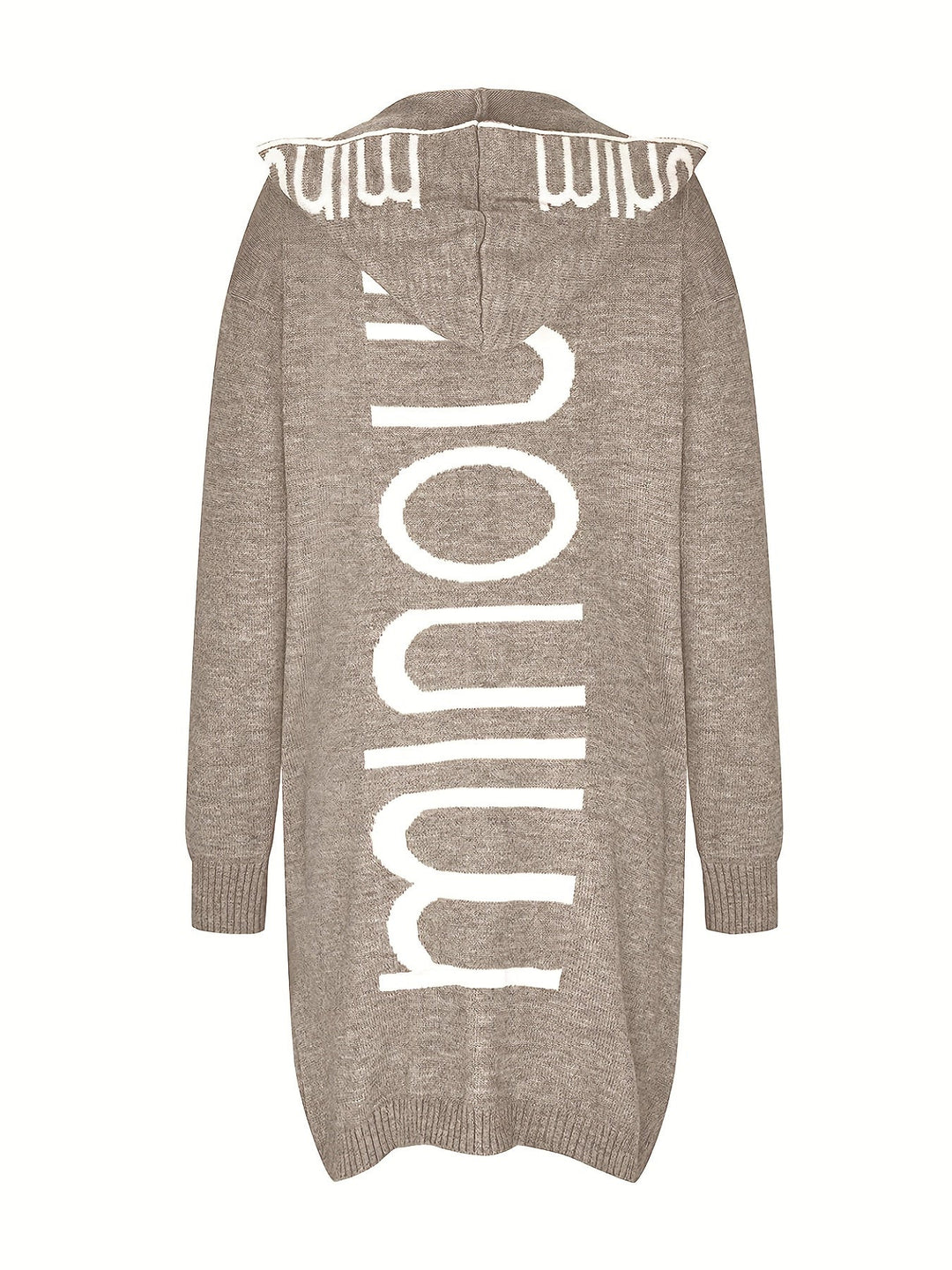 Lässiger Gedruckter Kragen Kapuzen Strickjacke Für Damen | Perfekt für entspannte Tage