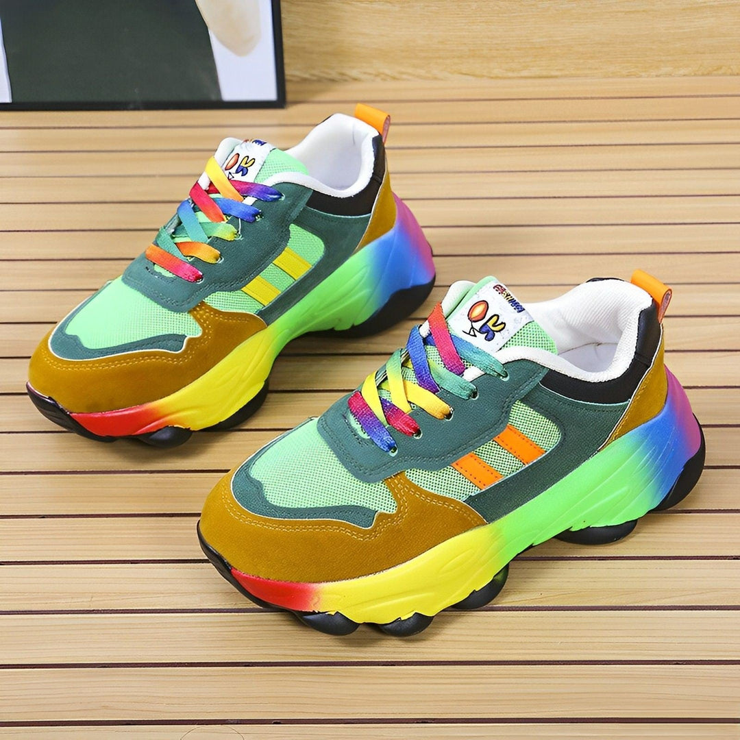 Ellen - bunte klobige Turnschuhe für Damen | Multicolor Design Sneaker Damen
