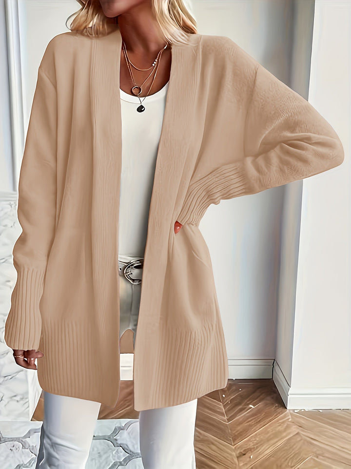 Lässiger Strickwaren-Woll-Cardigan mit Tasche für Damen | Perfekt für den Alltag
