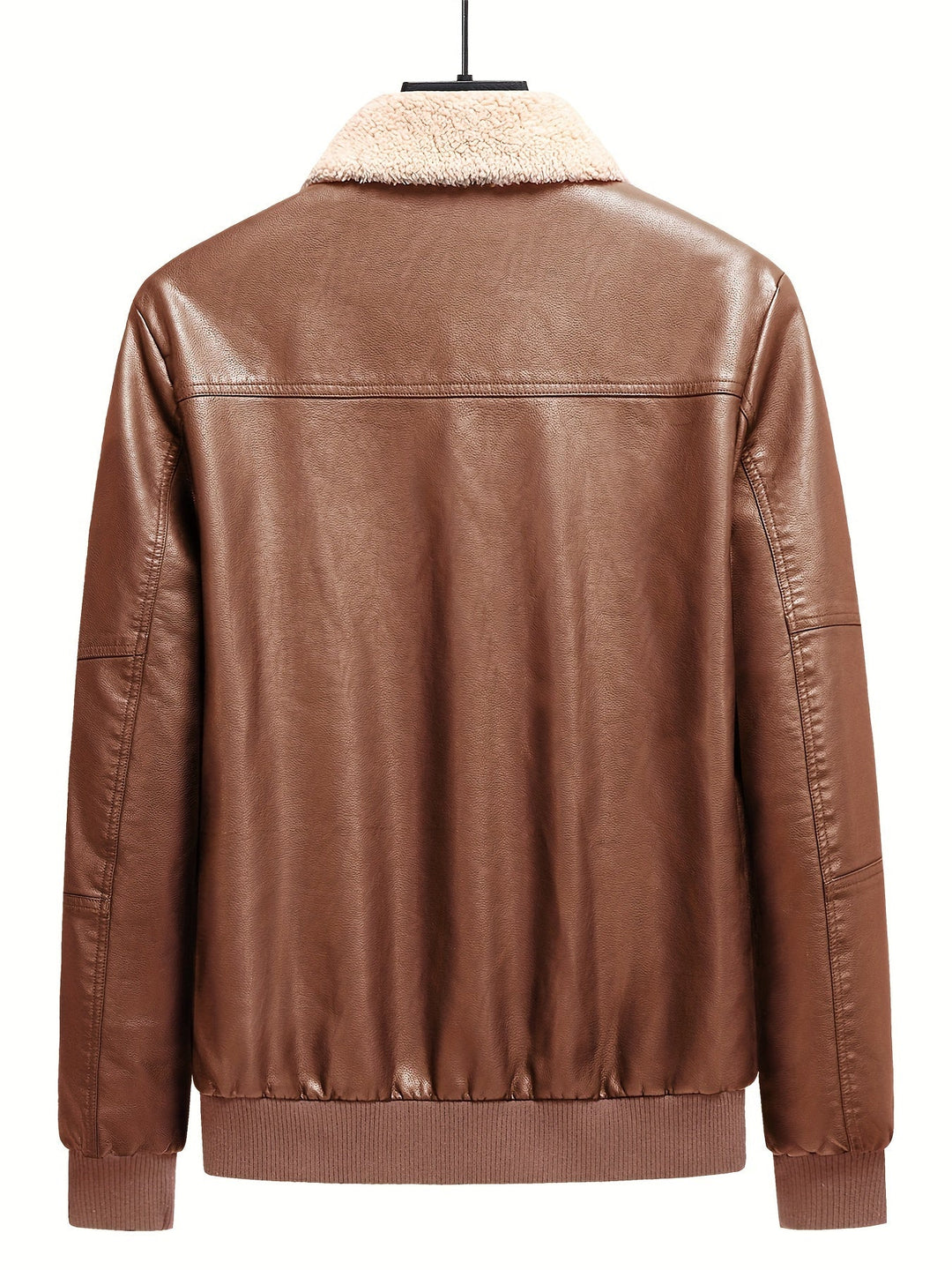 Veste d'hiver chaude en polaire et cuir PU pour hommes | Parfaite pour les activités de plein air