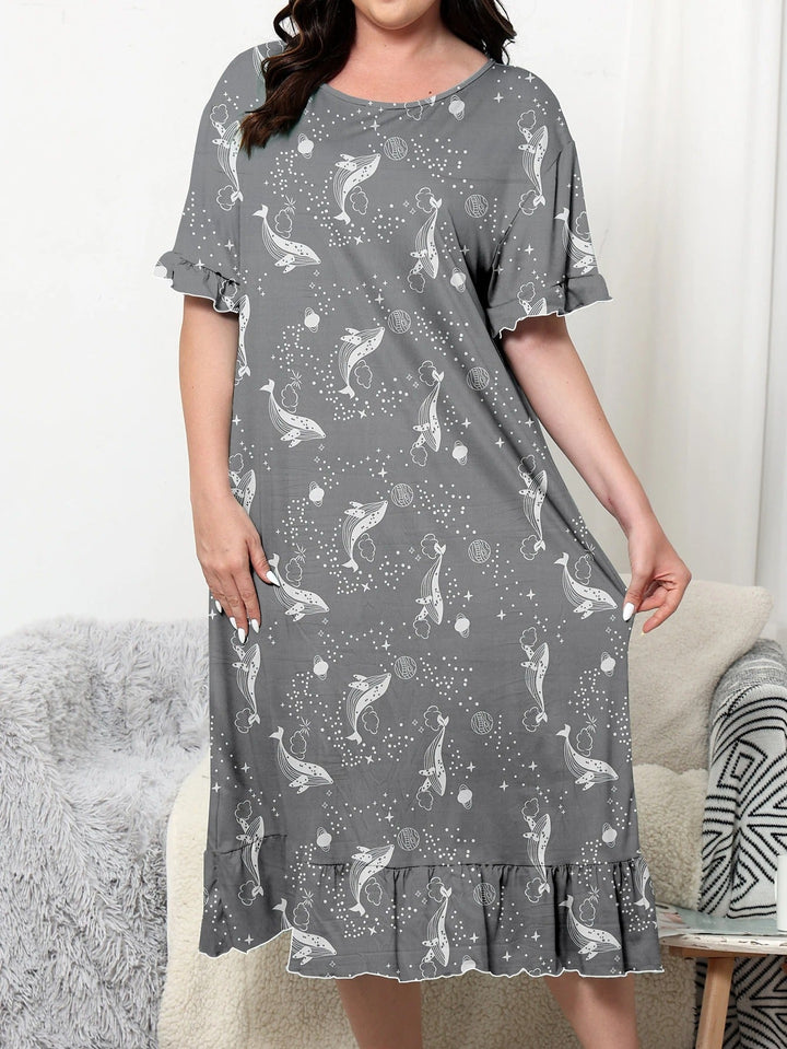 Magdalena – Chemise de nuit confortable avec imprimé baleine