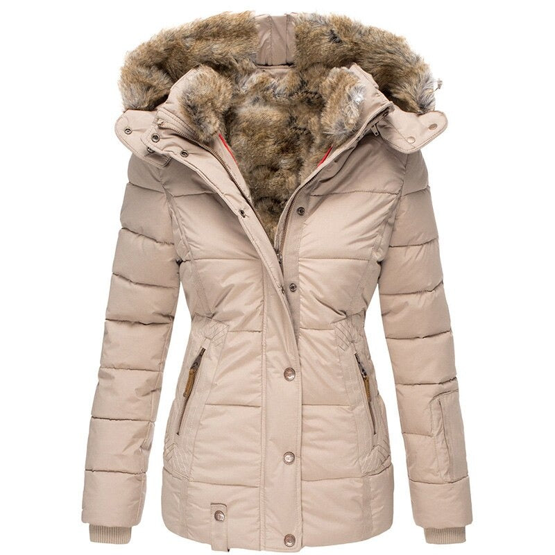 Greta - Cappotto invernale alla moda con fodera in pelliccia per donne