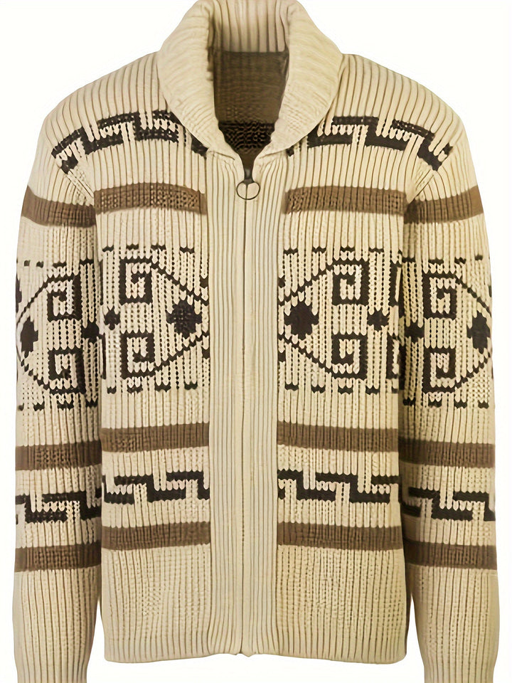 Rickie - Cardigan da uomo casual con cerniera lampo