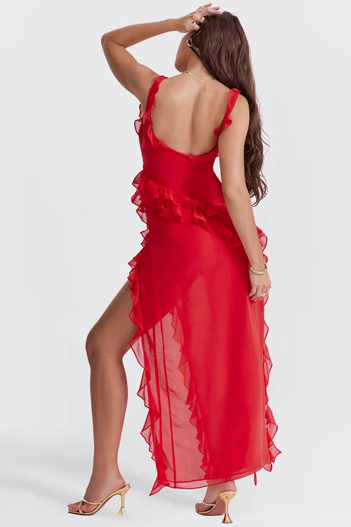 Ryloria - Robe longue - Élégante - Matière luxueuse - Idéale pour l'été pour dames