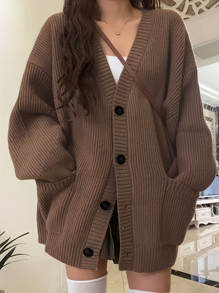 Elegant warm cotton knit cardigan for women | Ideal for winter