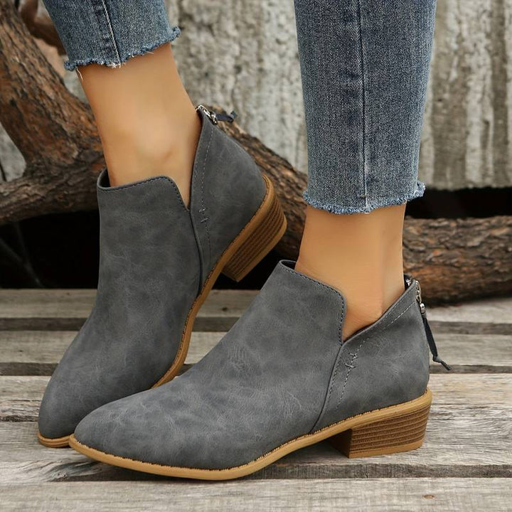 Bottines pour femmes à talon bloc – Bottes Chelsea élégantes avec fermeture éclair