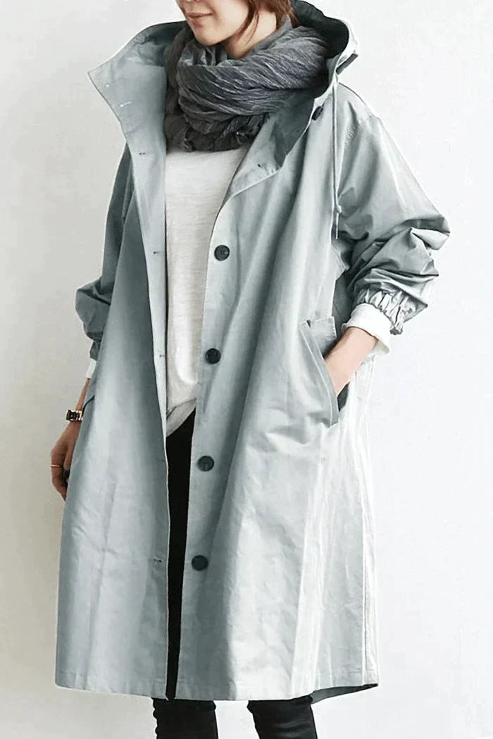 Veste coupe-vent imperméable à capuche surdimensionnée