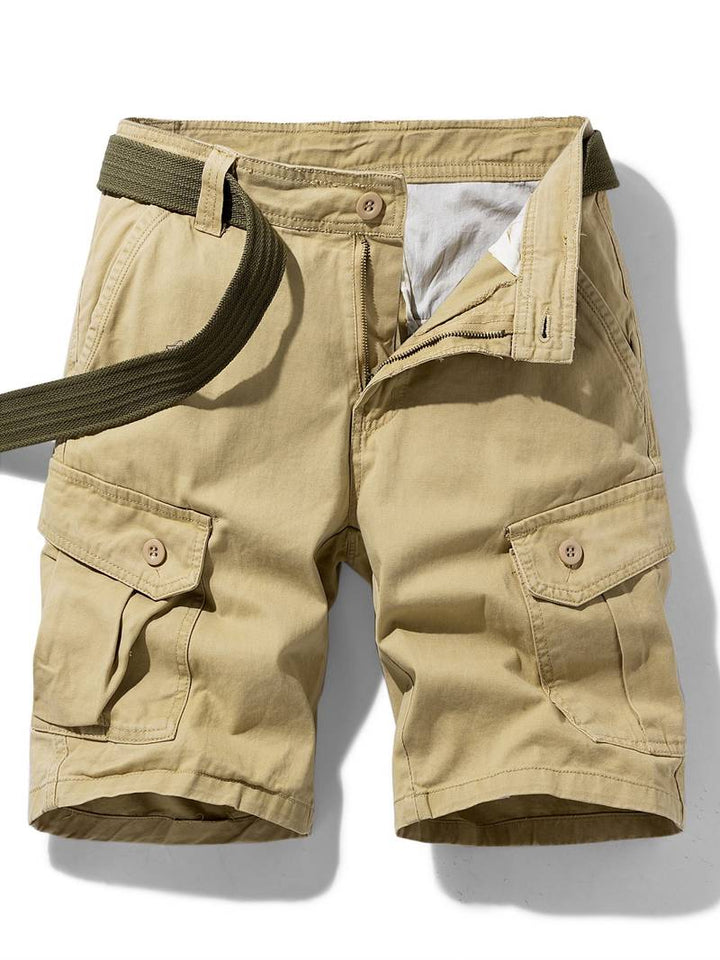 Shorts cargo homme avec ceinture – Pantalon de loisirs fonctionnel avec poches latérales & fermeture éclair pour l'été & l'extérieur