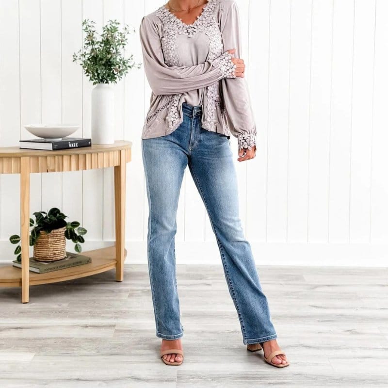 Dailyn - jean denim à jambe large élastique