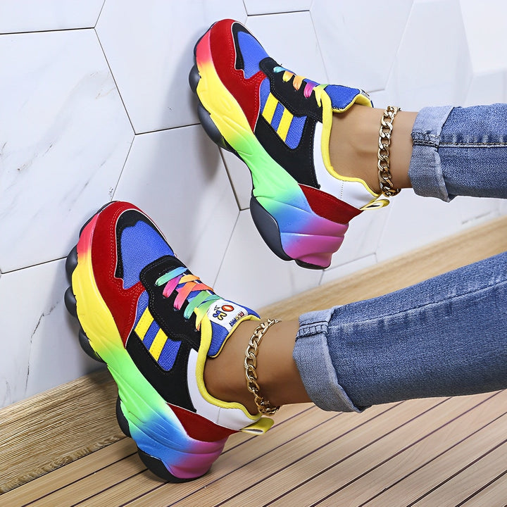 Ellen - bunte klobige Turnschuhe für Damen | Multicolor Design Sneaker Damen
