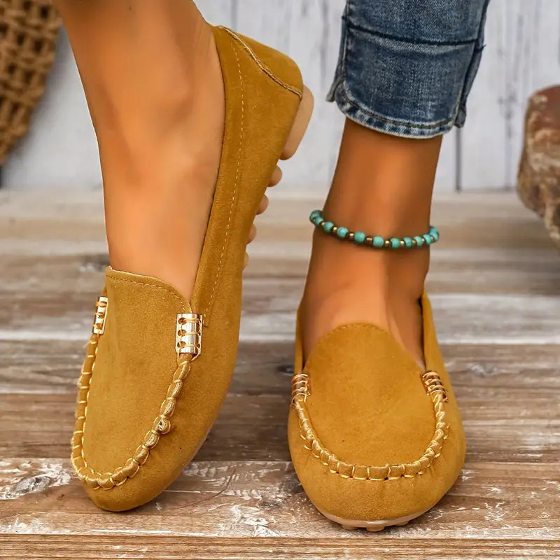Mocassins confortables pour femmes – mocassins avec coutures décoratives et semelle souple