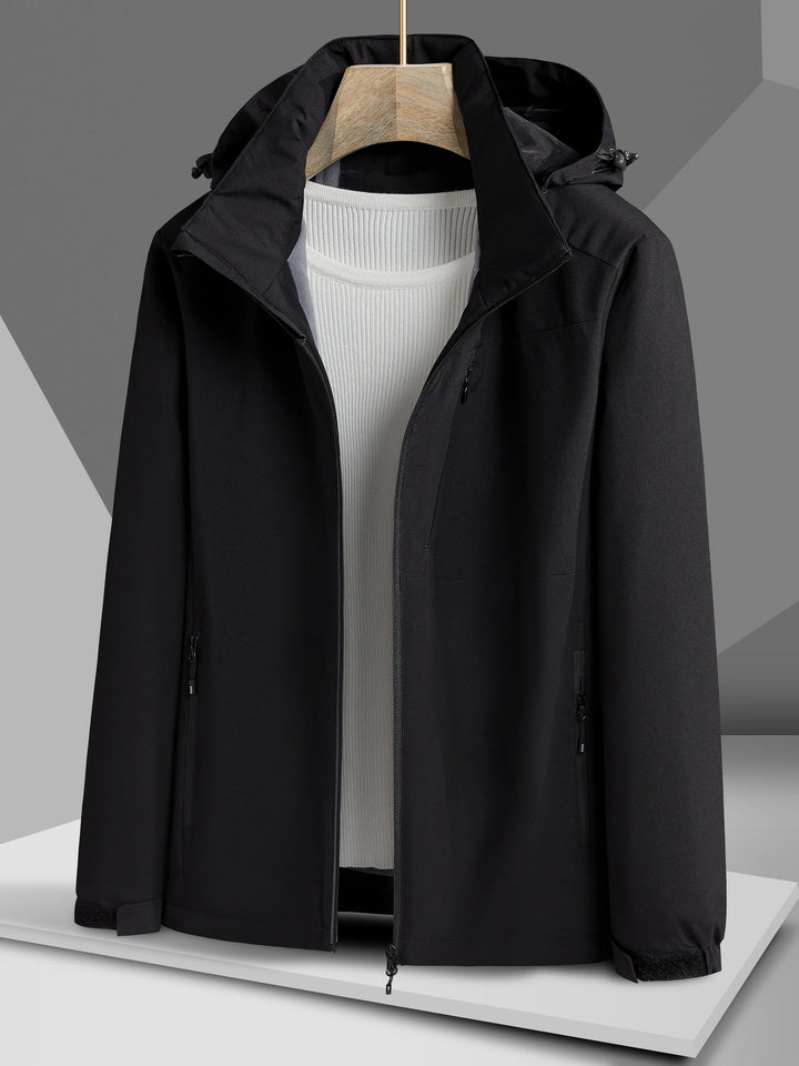 Giacca in pile invernale elegante e impermeabile con cappuccio per donna | Perfetta per attività all'aperto