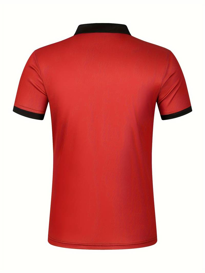Polo homme à rayures – Chemise à manches courtes avec patte de boutonnage et col contrasté