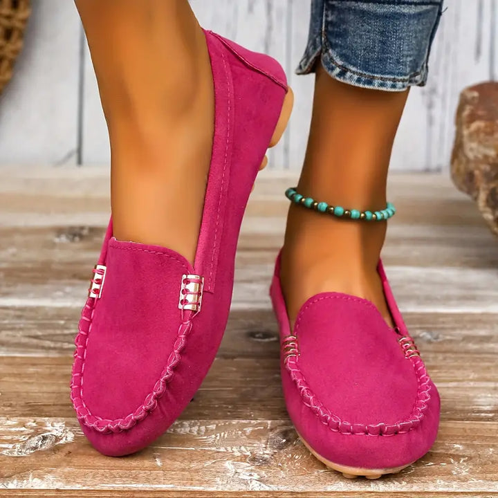 Mocassins confortables pour femmes – mocassins avec coutures décoratives et semelle souple