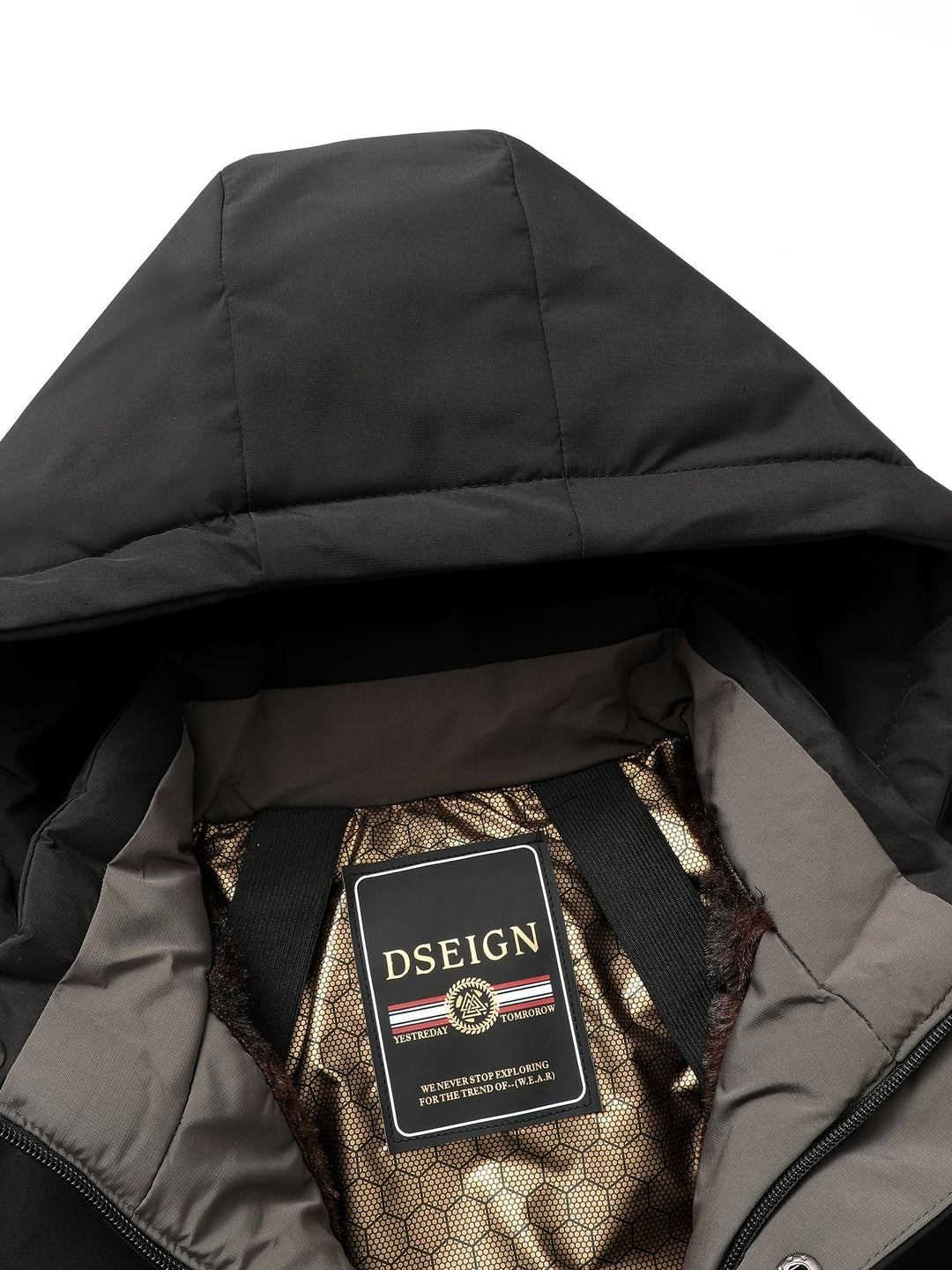 Mose - Manteau d'hiver matelassé pour hommes avec capuche - Veste chaude avec fermeture éclair et poches