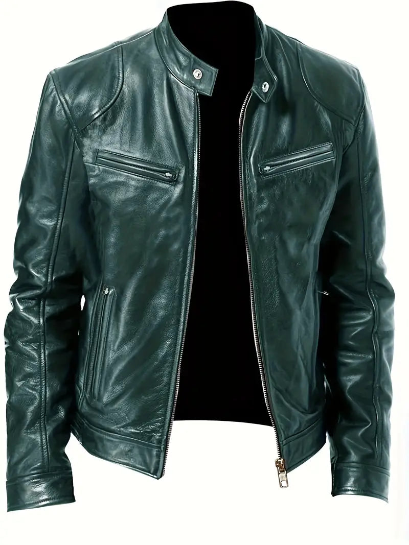 Elegante Lederjacke mit Taschen für Herren | Chic und Perfekt für den Alltag