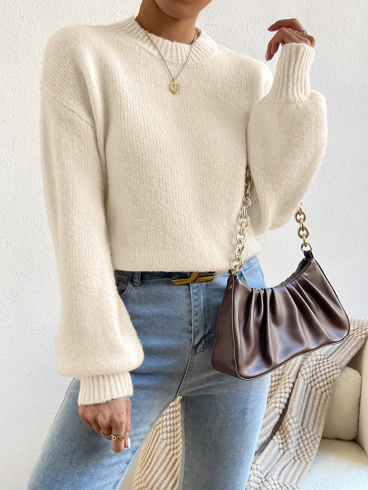 Pull en maille oversize douillet avec col rond – doux et stylé pour les jours froids