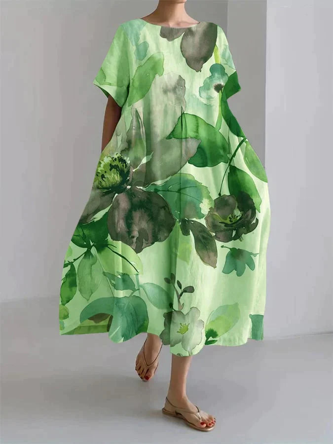 Andria - Abito da donna casual con motivo floreale botanico