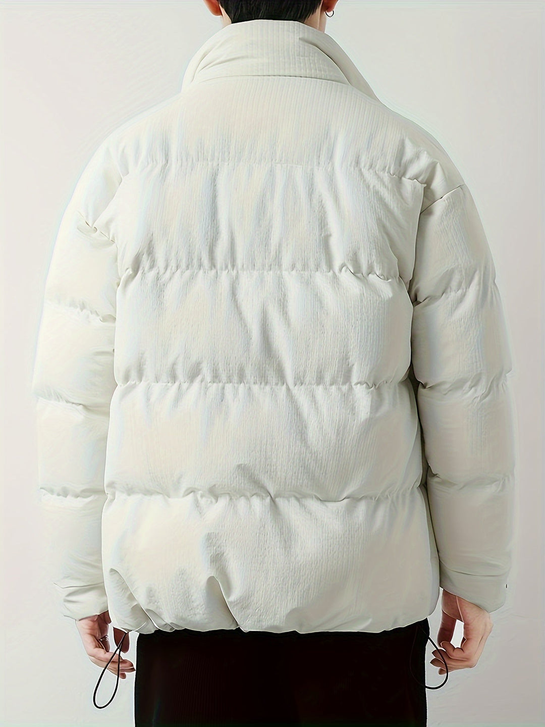 Veste d'hiver matelassée pour homme avec col montant – Veste de mi-saison chaude avec grandes poches et boutons-pression
