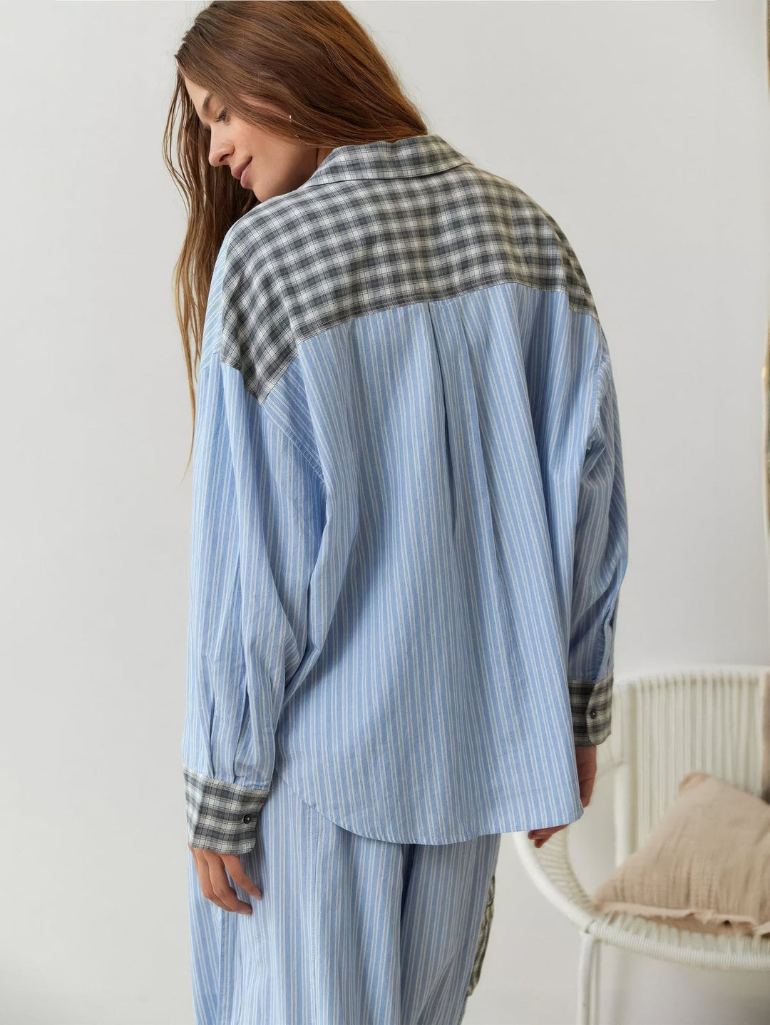Set pigiama taglio comodo con dettagli in pizzo per donna