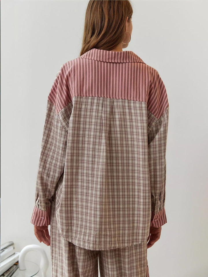 Set pigiama taglio comodo con dettagli in pizzo per donna