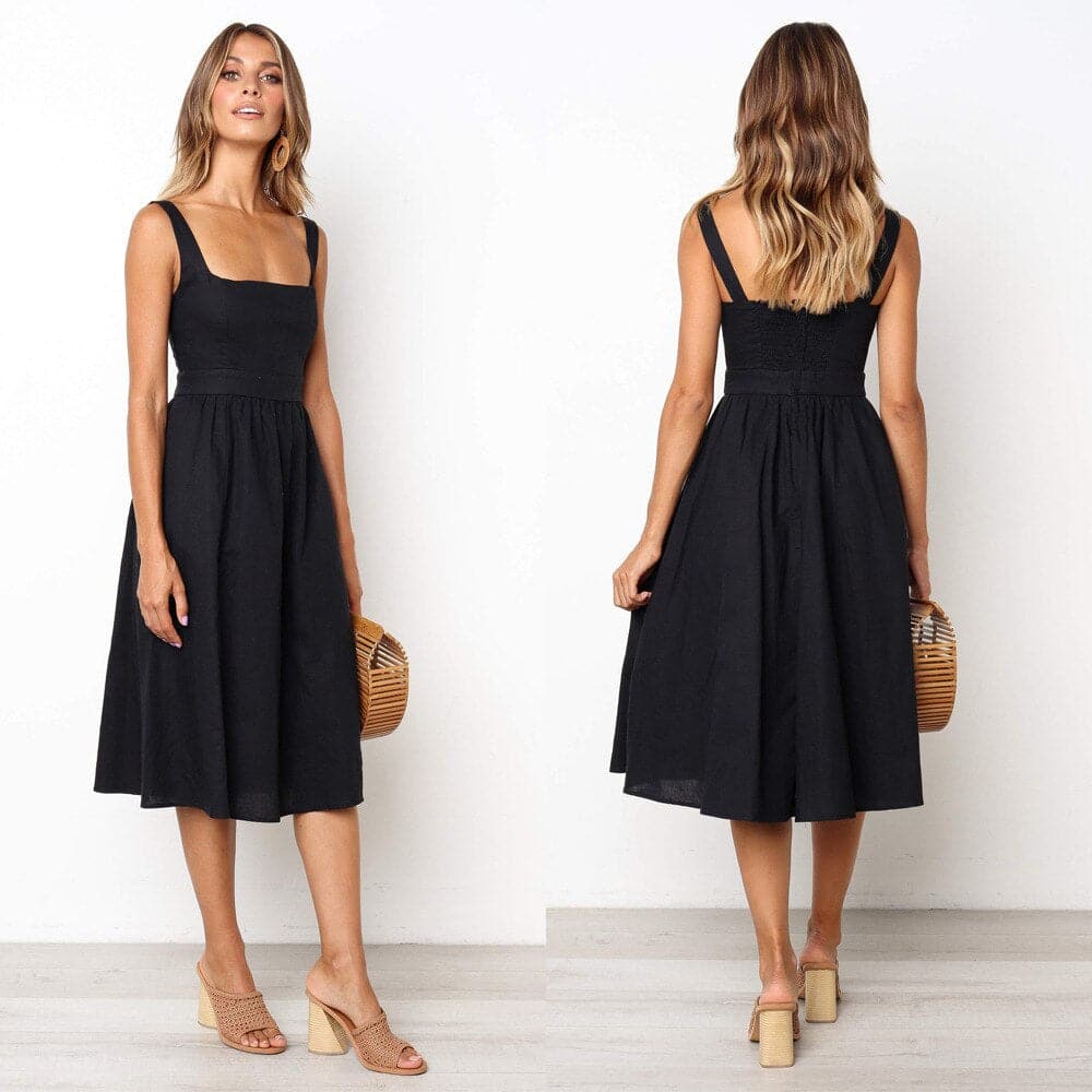 Robe midi sans manches – élégance aérée pour l'été