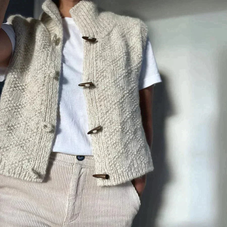 Maddie - Cardigan senza maniche in maglia elegante per donna