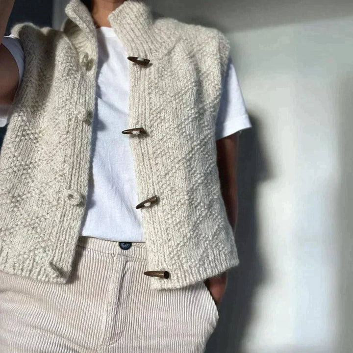 Maddie - Cardigan senza maniche in maglia elegante per donna
