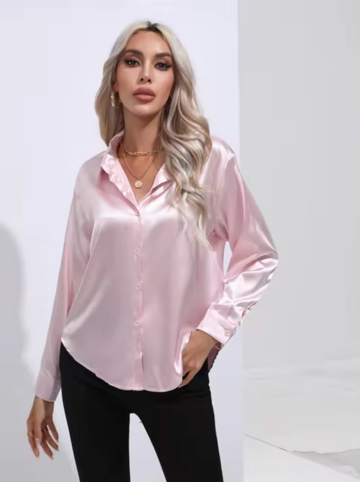 Annika - Camicia a maniche lunghe in raso