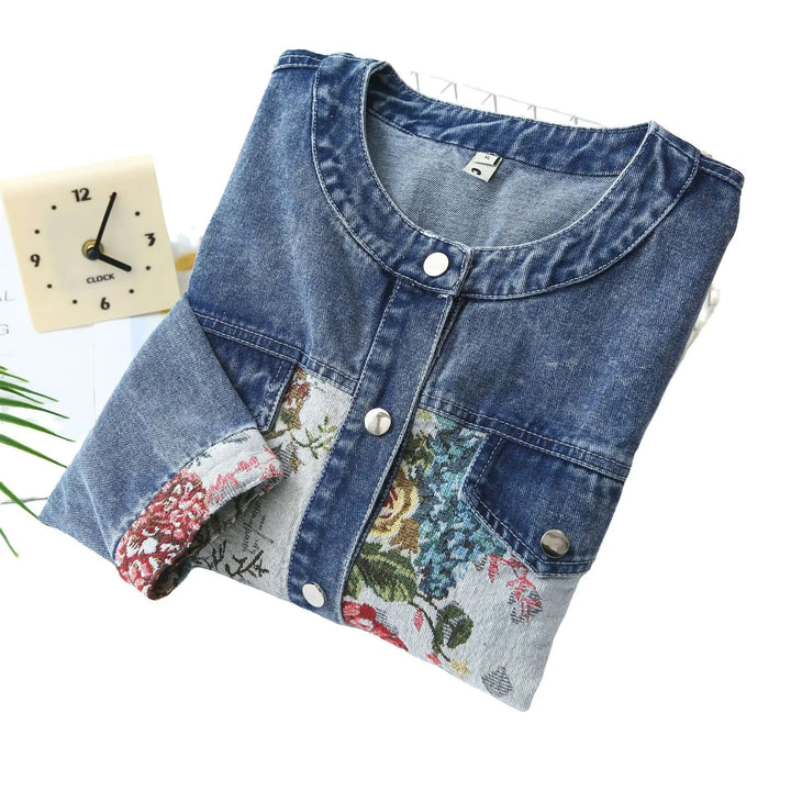 Magdalena – Veste en jean avec broderie florale