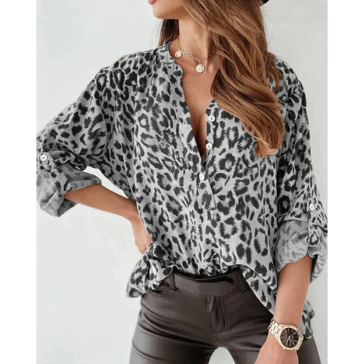 Mercy - Long-sleeved shirt with leopard print