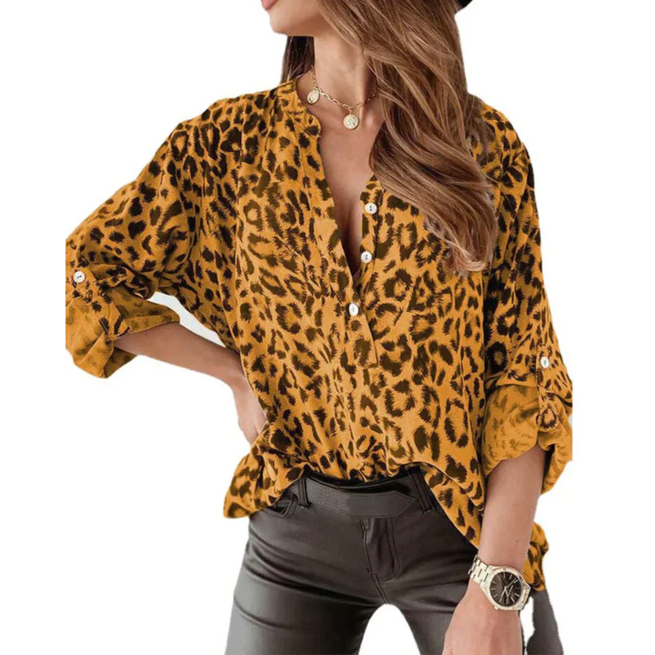 Mercy - Long-sleeved shirt with leopard print