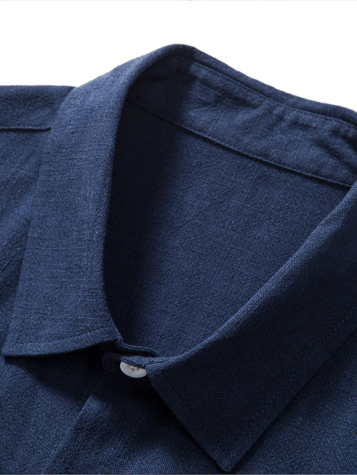 Camicia a maniche corte e pantaloni di lino set estivo per uomo