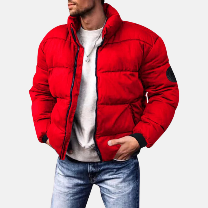 Veste matelassée d'hiver pour hommes – Veste de mi-saison doublée avec fermeture éclair et col montant