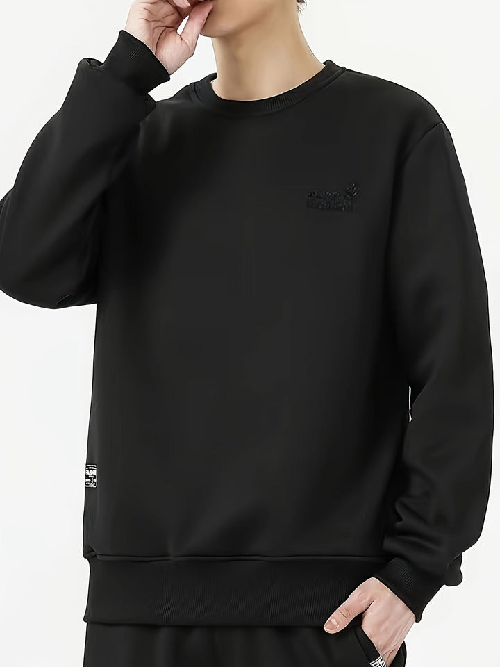 Lässiger einfarbiger Baumwolle Sweatshirt für Männer | Perfekt für den Alltag