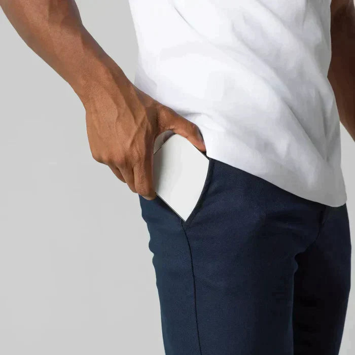 Pantalon chino homme slim fit – pantalon business stretch à jambe étroite pour loisirs et bureau