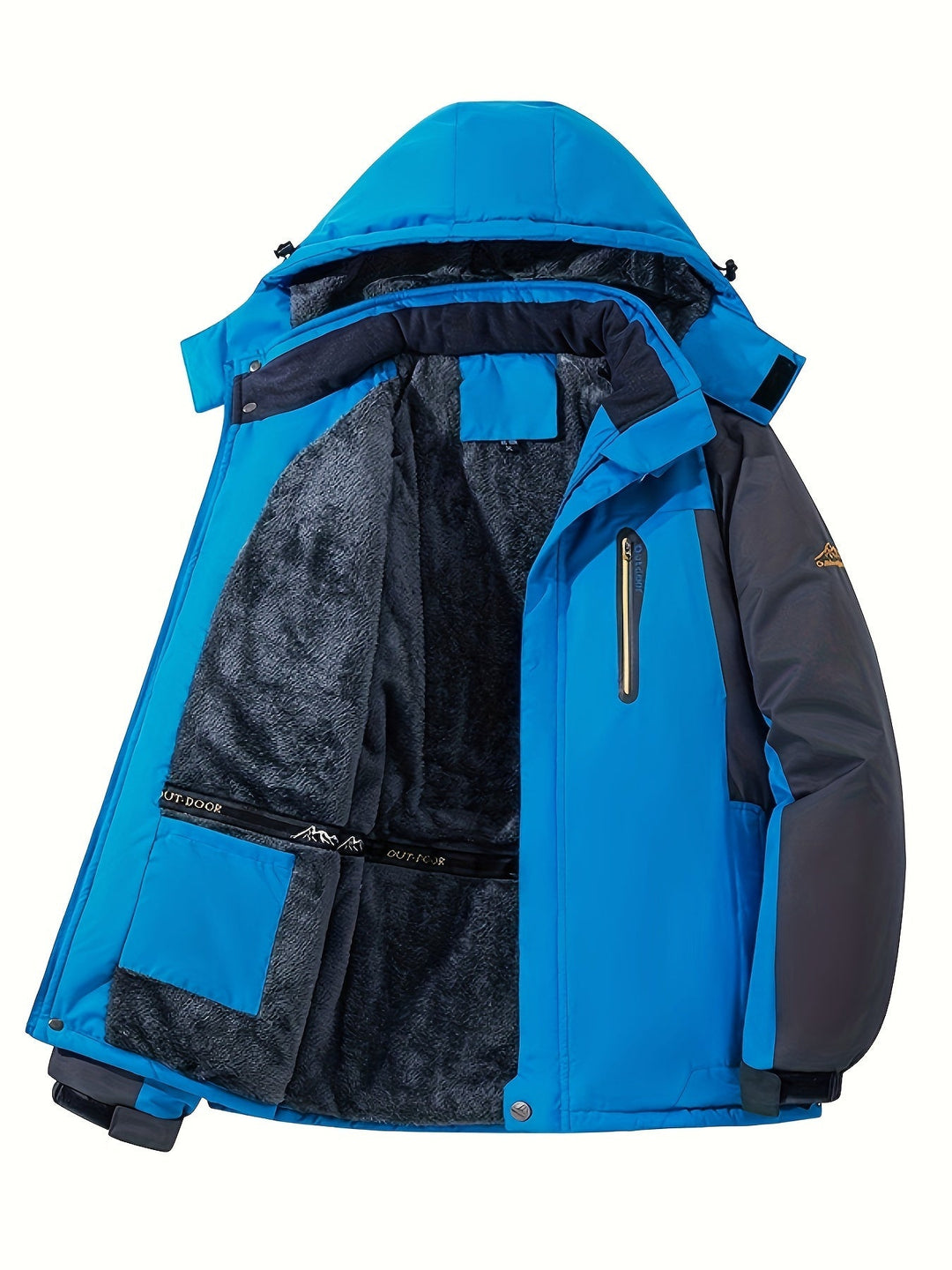 Veste d'hiver pour hommes avec poche à rabat en polaire à fermeture à bouton chaud | Parfait pour les activités de plein air
