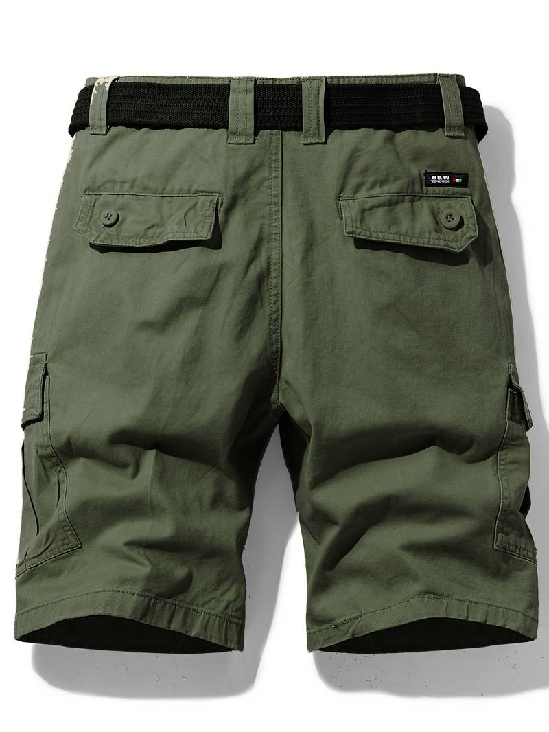 Shorts cargo homme avec ceinture – Pantalon de loisirs fonctionnel avec poches latérales & fermeture éclair pour l'été & l'extérieur
